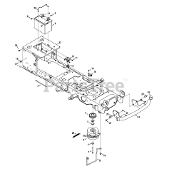 Cub Cadet GT 1054 (14AK94AK056) - Cub Cadet 54" Garden Tractor (2013) Frame, Electrical &amp; PTO