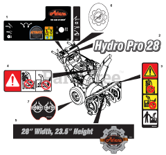 Ariens 926054 (PRO 32) - Ariens Hydro Professional 32" Snow Blower, Briggs & Stratton (SN: 000101 - 094999) Decals