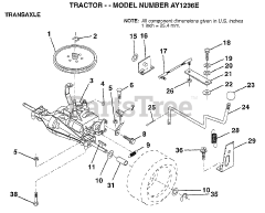 Electrolux/AYP AY 1236 E - Electrolux/AYP Lawn Tractor TRANSAXLE
