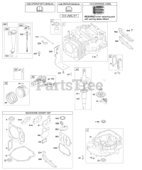 Briggs & Stratton 129602-0113-E1 - Briggs & Stratton Vertical Engine Camshaft, Crankshaft, Cylinder, Engine Sump, Lubrication, Piston Group