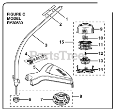 Ryobi RY 30530 - Ryobi String Trimmer, 30cc Figure C