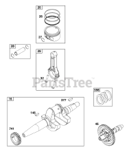 Briggs & Stratton 38E347-0001-B5 - Briggs & Stratton Horizontal Engine Crankshaft Group