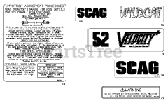 Scag SMWC-61V - Scag Wildcat 61" Mower Deck (SN: B6100001 - B6199999) Replacement Decals And Information Plates (Part 2)