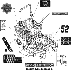 Gravely 991201 (Pro-Turn 52) - Gravely Pro-Turn 52" Zero-Turn Mower