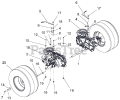 Gravely 915174 (ZTX 52) - Gravely 52" Zero-Turn Mower, 25hp Kohler Twin Pro (SN: 000101 - 015999) Rear Tires And Transaxles