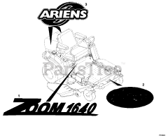 Ariens 915501 (1844) - Ariens Zoom 44" Zero-Turn Mower, 18hp Briggs & Stratton (SN: 000101 - 004999) Decals - Style