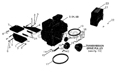 Troy-Bilt 20461 - Troy-Bilt Pony I Rear-Tine Tiller (SN: P001001 - P101750) ENGINE, PULLEYS &amp; BELTS