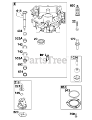 Briggs & Stratton 49E877-0011-G1 - Briggs & Stratton Vertical Engine Crankcase Cover/Sump Group