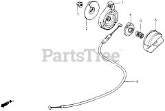 Honda HR214 PXA#1 (HR214) - Honda 21" Walk-Behind Mower, Made in USA (SN: HR214-6000001 - HR214-9999999) THROTTLE LEVER (1)