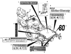 Gravely 890018 - Gravely 60" Deck for Pro-Master 320XDZ Mower (SN: 001000 - 019999)