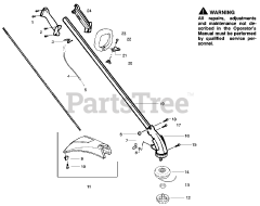 Poulan PL 25 - Poulan String Trimmer, Type 1 Handle, Chassis &amp; Bar Assembly
