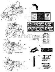 Simplicity 1693975 - Simplicity Prestige 54" Garden Tractor, 23hp Decals Group - Safety &amp; Common