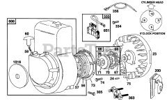 Briggs & Stratton 82232-2136-01 - Briggs & Stratton Horizontal Engine Blower Housing, Rewind Assy.