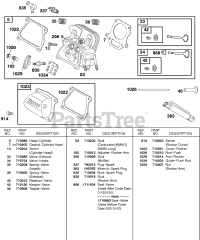 Briggs & Stratton 187437-0113-E1 - Briggs & Stratton Horizontal Engine CYLINDER HEAD, VALVES