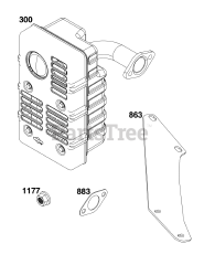 Briggs & Stratton 25T237-0347-H5 - Briggs & Stratton Horizontal Engine Exhaust Group