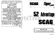 Scag STC52A-24HN - Scag Tiger Cub 52" Zero-Turn Mower, 24hp Honda (SN: 9300001 - 9309999) Replacement Decals And Information Plates (Part 2)
