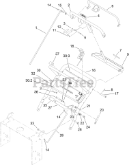 Toro 30672 - Toro 32" Walk-Behind Mower, Fixed Deck, T-Bar, Gear Drive (SN: 313000001 - 313999999) (2013) Handle and Control Assembly
