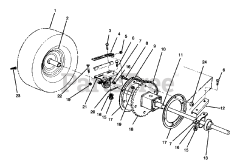Toro 70040 (8-25) - Toro Rear-Engine Riding Mower (SN: 079000001 - 079000578) (1997) Rear Axle Assembly
