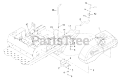 Exmark PNS651KA483 - Exmark 48" Pioneer S-Series Zero-Turn Mower, Kawasaki FR651V (SN: 314000000 - 314999999) (2014) Fuel Tank Mounting Assembly
