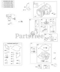 Briggs & Stratton 33S877-0014-G1 - Briggs & Stratton Vertical Engine Camshaft, Crankshaft, Cylinder, Engine Sump, Gasket Set-Engine, Lubrication, Piston, Rings, and Connecting Rod, Warning Label