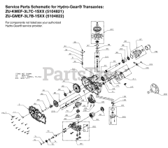 Ferris SRS Z1 (5901944) - Ferris SRS Z1 Series 48" Stand-On Mower, 22hp Kawasaki, Rear-Discharge Transaxle SERVICE Parts - Hydro-Gear ZT3400