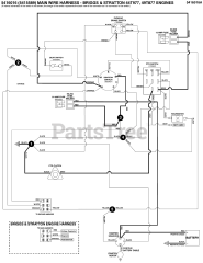 Snapper Pro S 125XT (5901630) - Snapper Pro S125XT Series 52" Zero-Turn Mower, 25hp Briggs & Stratton Electrical Schematic - PTO Clutch Circuit B&amp;S 44T977, 49T877 S/N: 2017954955 &amp; Below
