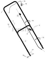 Scotts 20465x8B - Scotts 20" Walk-Behind Mower (1999) Handle Assembly