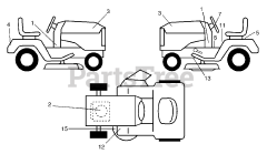 Poulan 271491 - Poulan Lawn Tractor (2002) Decals