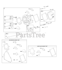 Briggs & Stratton 204312-1105-E9 - Briggs & Stratton Horizontal Engine Cylinder Head, Gasket Sets, Valves