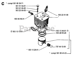 Husqvarna 3120 - Husqvarna Chainsaw (SN: 19942300001 - 19960100000) CYLINDER PISTON