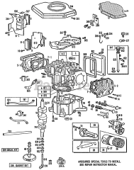 Briggs & Stratton 400707-0118-01 - Briggs & Stratton Vertical Engine Cyl,Cyl Heads,Piston,Sump