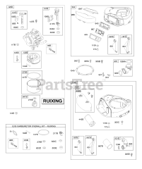 Briggs & Stratton 31C707-0175-E1 - Briggs & Stratton Vertical Engine Air Cleaner, Blower Housing, Exhaust System, Fuel Supply