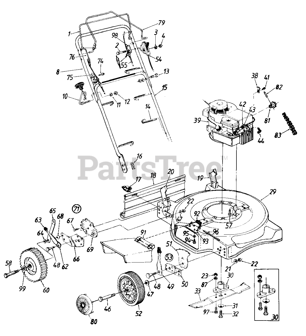 MTD 083-709 (120-280R027) - MTD Walk-Behind Mower (1990) (Hardware Hank) Parts