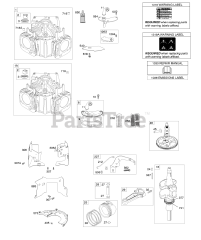 Briggs & Stratton 44S977-0023-B1 - Briggs & Stratton Vertical Engine Cylinder, Crankshaft, Camshaft, Air Guides