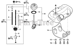 Echo SHC-266 - Echo Shaft Hedge Trimmer (SN: T44113001001 - T44113999999) Fuel System S/N T44113001001 - T44113001020
