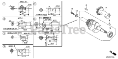 Honda GX240 UT1 LX2 (GCATT) - Honda Engine, Made in Thailand (SN: GCATT-1000001 - GCATT-9999999) CRANKSHAFT