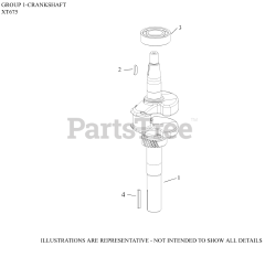 Kohler XT675-3093 - Kohler XT Series Engine, Made for John Deere, 6.75 ft-lbs, 149cc 01 CrankShaft
