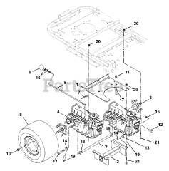Ariens 915502 (1540) - Ariens Zoom 40" Zero-Turn Mower, 15hp Kawasaki (SN: 020000 & Above) Transaxle, Dump Valves And Rear Wheels