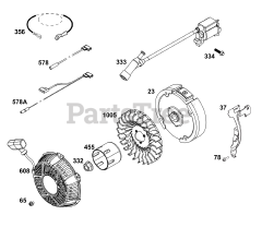 Briggs & Stratton 106232-0389-F1 - Briggs & Stratton Horizontal Engine Flywheel, Ignition, and Starter Group