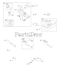 Briggs & Stratton 10M902-0100-E1 - Briggs & Stratton Vertical Engine Carburetor, Controls, Fuel Supply, Governor Spring