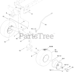 Toro 71254 (XLS 380) - Toro Lawn Tractor (SN: 313000001 - 313999999) (2013) Front Wheel and Axle Assembly
