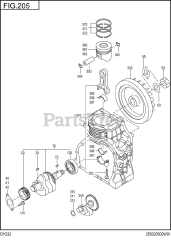 Subaru Robin DY232BB0210 (DY23-2) - Subaru Robin Engine, Diesel 205 Crankshaft