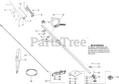 Husqvarna 129 RJ (967193401) - Husqvarna Brush Cutter SHAFT &amp; HANDLE