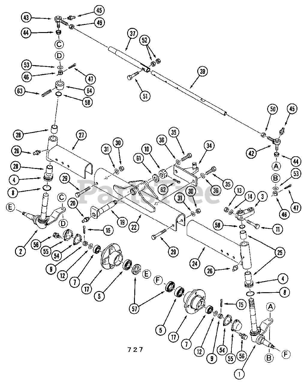 Cub Cadet 7275 (544446D100) Cub Cadet Compact Tractor Front Axle 2WD 723 & 727 Series
