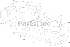 Toro 72955 (5000) - Toro 52" Z Master Zero-Turn Mower, Side-Discharge Deck (SN: 414121590 - 414999999) Deck Decal Assembly No. 140-1168
