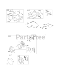 Briggs & Stratton 15C102-0134-E8 - Briggs & Stratton Horizontal Engine Controls, Flywheel, Governor Spring, Rewind Starter