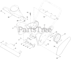 Toro 38741 (721 R) - Toro 21" Power Clear Snow Thrower (SN: 316000001 - 316999999) (2016) Main Frame, Chute and Wheel Assembly