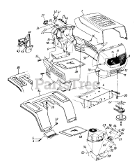 Mastercraft 135O673H054 - Mastercraft Lawn Tractor (1995) Hood Style 3/Muffler