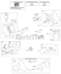 Briggs & Stratton 157102-1015-E8 - Briggs & Stratton Horizontal Engine Camshaft, Crankcase Cover, Crankshaft, Cylinder, Lubrication, Piston Group