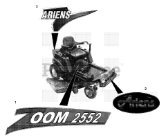 Ariens 915502 (1540) - Ariens Zoom 40" Zero-Turn Mower, 15hp Kawasaki (SN: 020000 & Above) Decals - Style